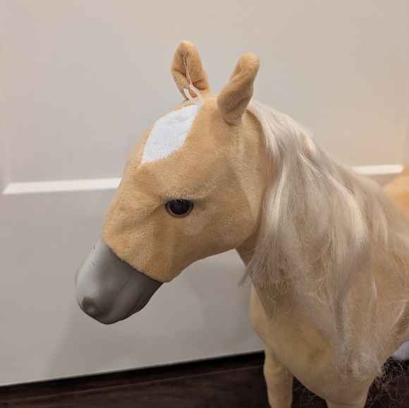 MY LIFE Palomino Posable Horse Plush Tan Horse Toy with White Mane - Picture 3 of 10